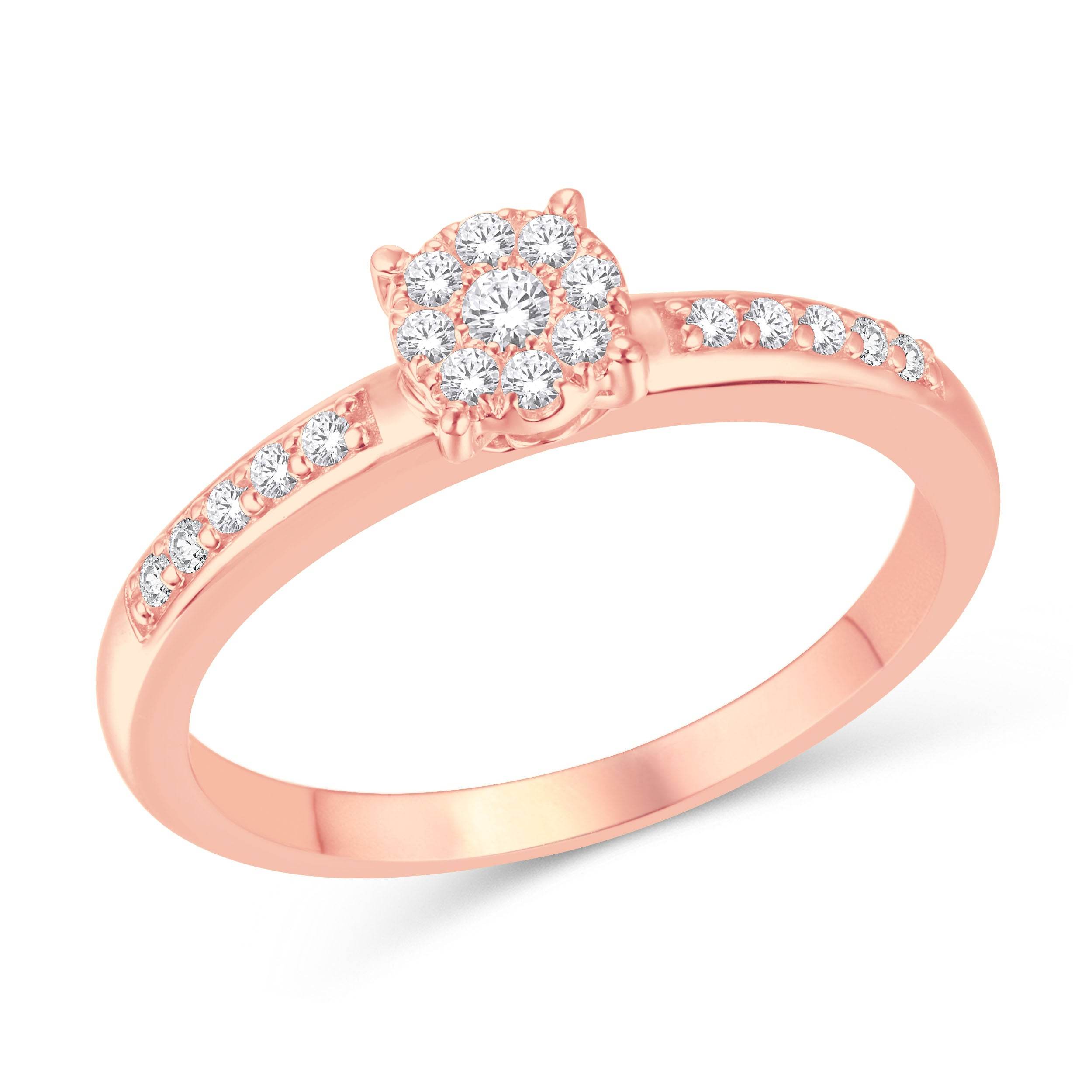 10 Karat Rose Gold 0.20 Carat Diamonds Round Ladies Ring-0226416-RG - Norma's Jewelry