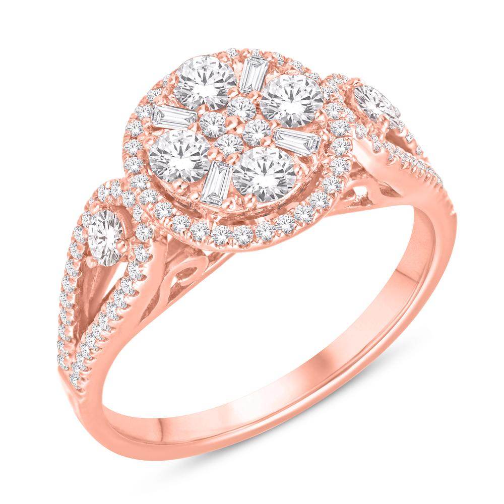 14 Karat All Rose Gold 1.00 Carat Diamonds Round Ladies Ring-0226876-ALR - Norma's Jewelry