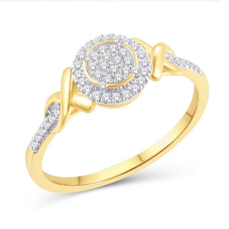 10 Karat Yellow Gold 0.16 Carat Diamonds Round Ladies Ring-0226915-YG - Norma's Jewelry