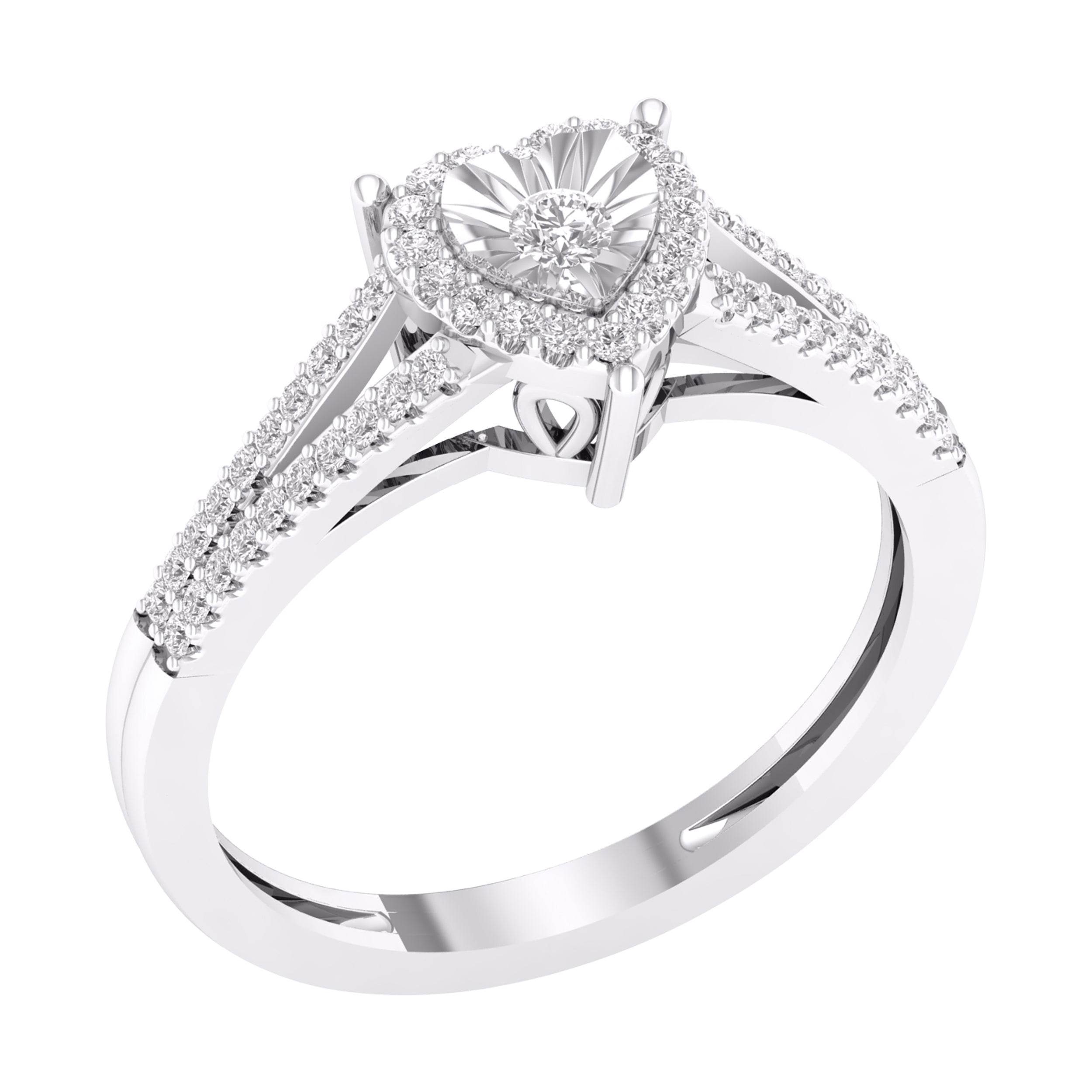 10 Karat White Gold 0.25 Carat Diamonds Heart Ladies Ring-0227316-WG - Norma's Jewelry