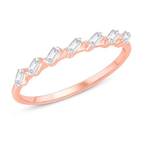 14 Karat Rose Gold 0.15 Carat Diamonds Fashion Ladies Band-0228065-RG