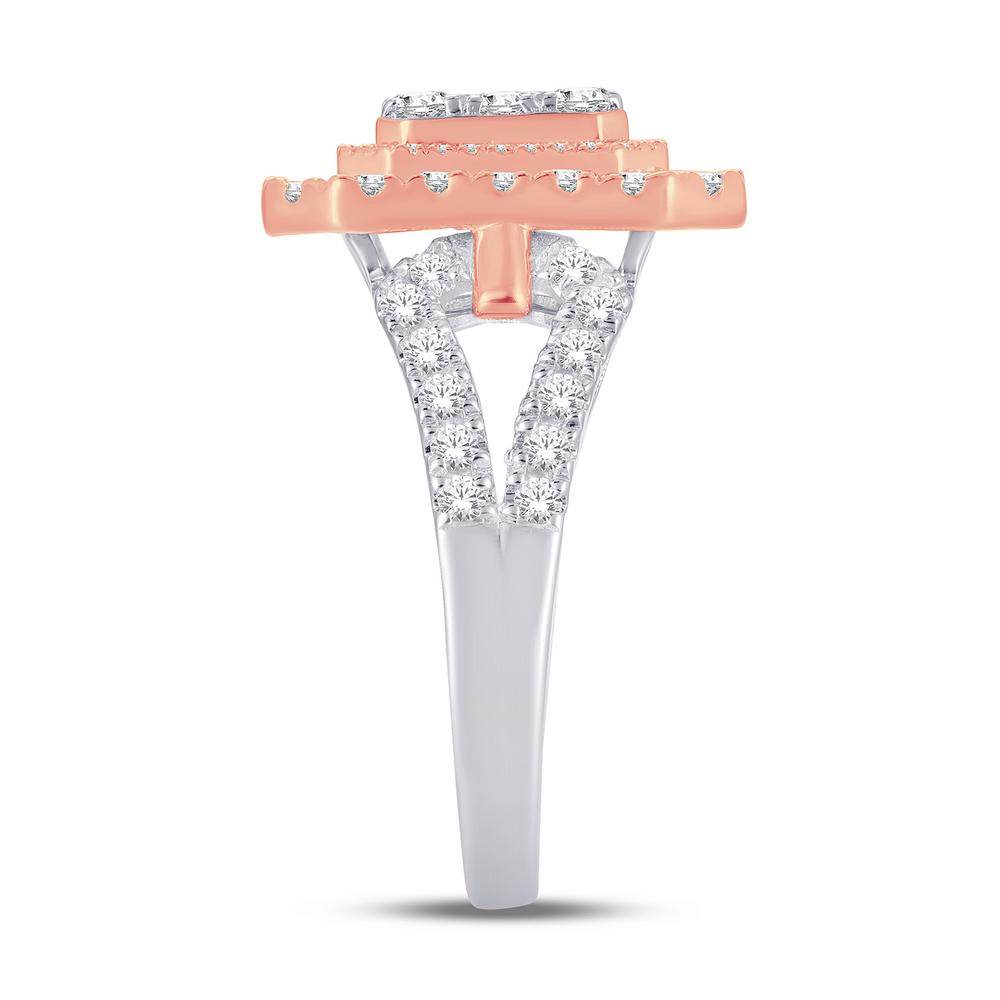 14 Karat Two-tone (White and Rose) Gold 1.25 Carat Diamonds Cushion Ladies Ring-0228124-WR - Norma's Jewelry