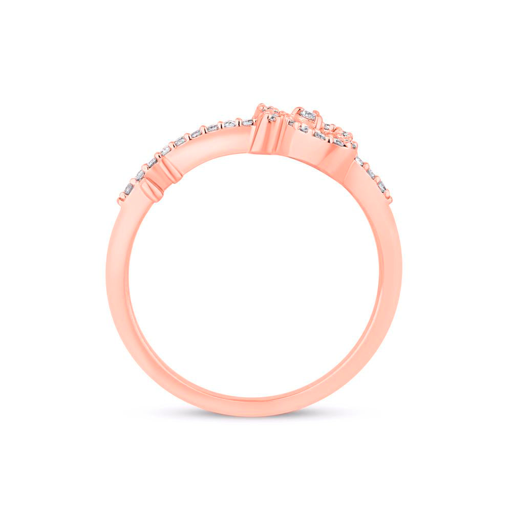 10 Karat Rose Gold 0.15 Carat Diamonds Key Ladies Ring-0229962-RG