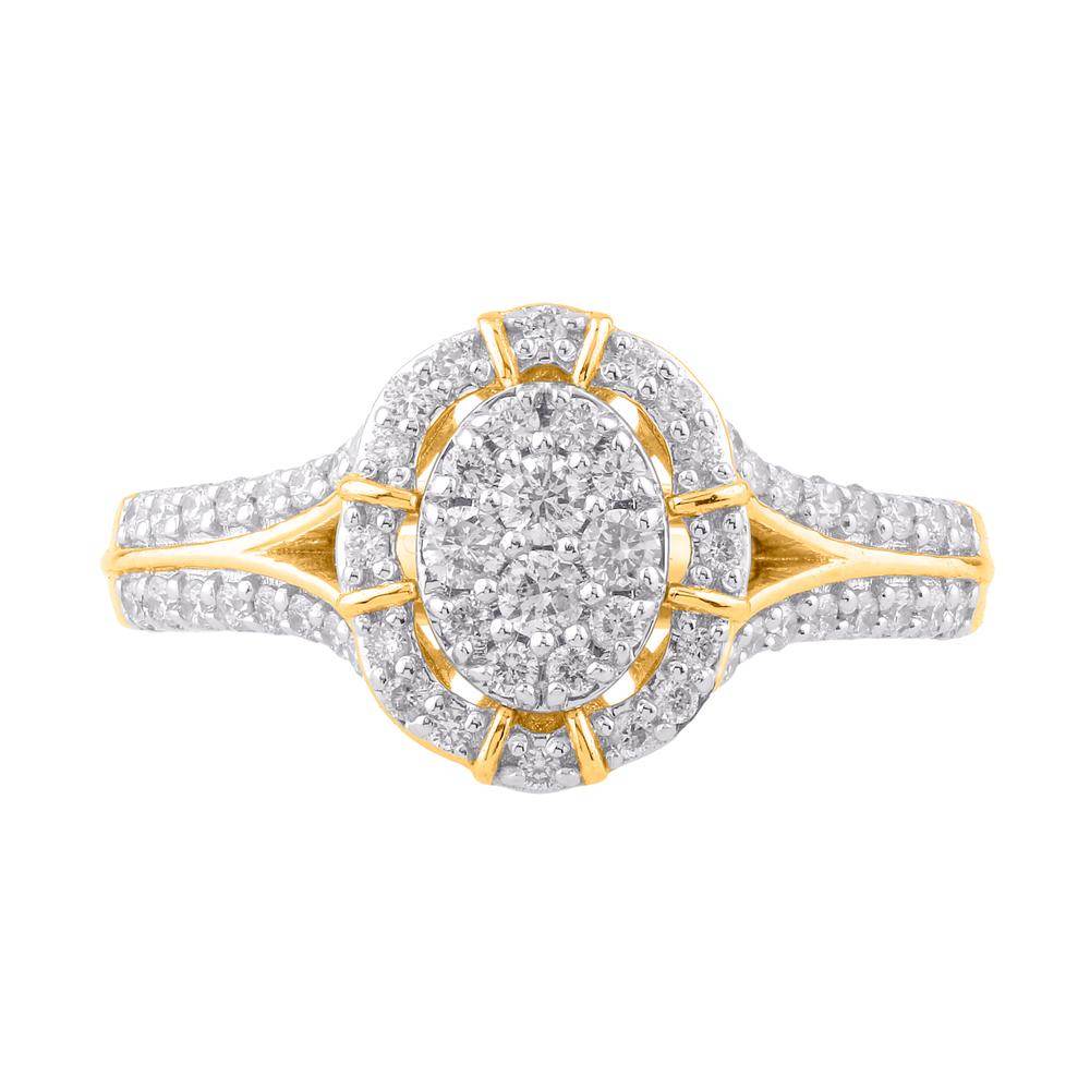 10 Karat Two-Tone (Yellow and White) Gold 0.50 Carat Diamonds Oval Ladies Ring-0229981-YW - Norma's Jewelry