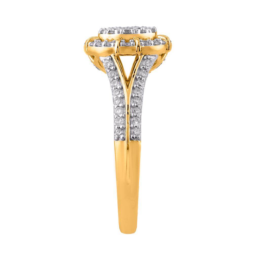 10 Karat Two-Tone (Yellow and White) Gold 0.50 Carat Diamonds Oval Ladies Ring-0229981-YW - Norma's Jewelry