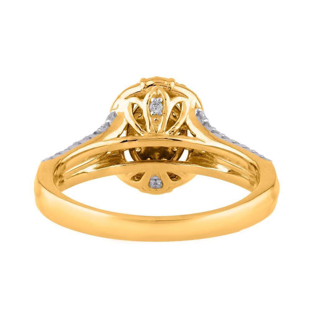 10 Karat Two-Tone (Yellow and White) Gold 0.50 Carat Diamonds Oval Ladies Ring-0229981-YW - Norma's Jewelry