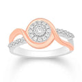 14 Karat Two-Tone (White and Rose) 0.21 Carat Diamonds Bypass Ladies Ring-0232279-WR - Norma's Jewelry