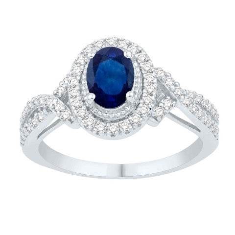 14 Karat White Gold 1.38 Carat Diamonds Oval Ladies Ring-0232428-WG - Norma's Jewelry