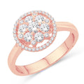 14 Karat All Rose Gold 0.66 Carat Diamonds Round Halo Ladies Ring-0232929-ALR - Norma's Jewelry