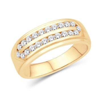 10 Karat Yellow Gold 0.44 Carat Diamonds Classic Men's Band-0625095-YG - Norma's Jewelry