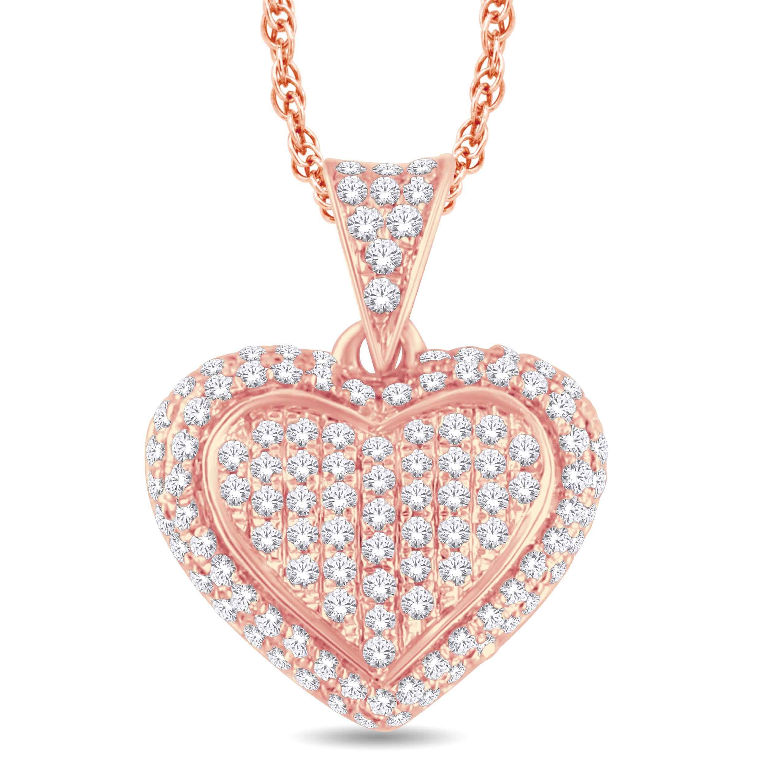 10 Karat Rose Gold 0.25 Carat Diamonds Heart Pendant-0825132-RG - Norma's Jewelry