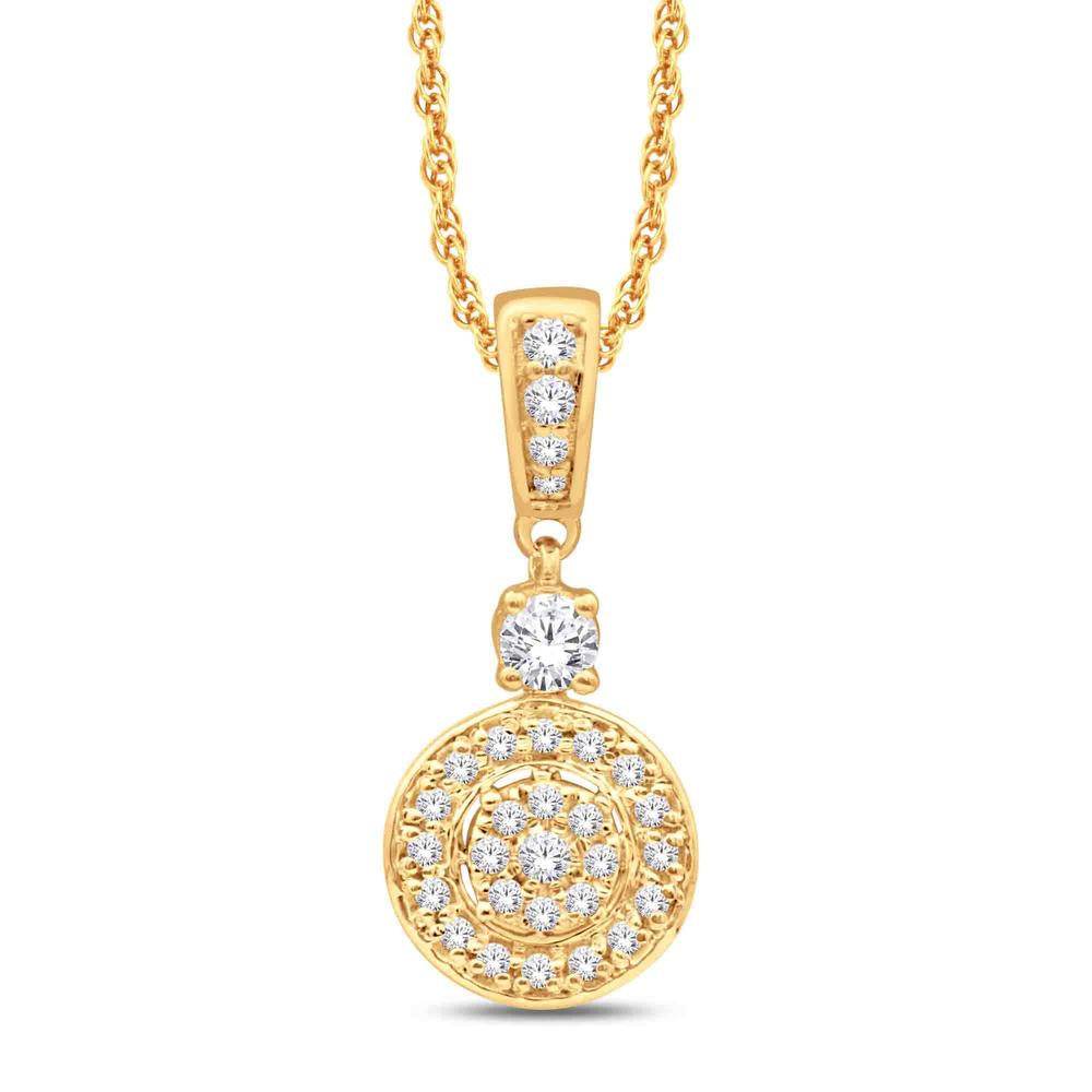 14 Karat Yellow Gold 0.30 Carat Diamonds Round Pendant-0825370-YG - Norma's Jewelry