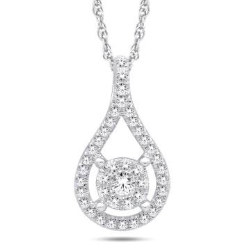 10 Karat White Gold 0.33 Carat Diamonds Pear Pendant-0825392-WG - Norma's Jewelry