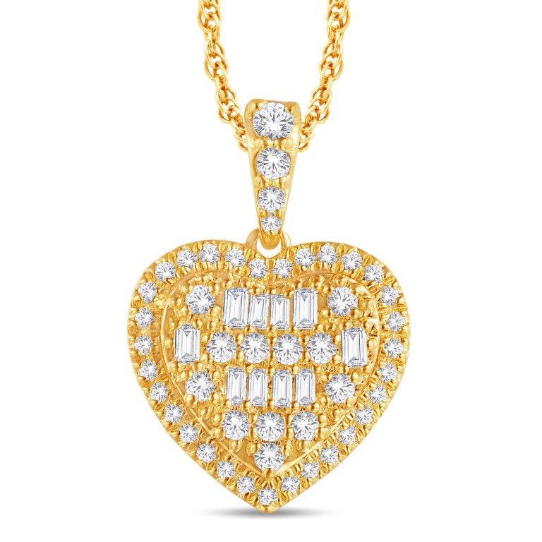 10 Karat All Yellow Gold 0.30 Carat Diamonds Heart Pendant-0825818-ALY - Norma's Jewelry