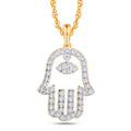 10 Karat Yellow Gold 0.16 Carat Diamonds Hamsa Pendant 0825948-YG - Norma's Jewelry