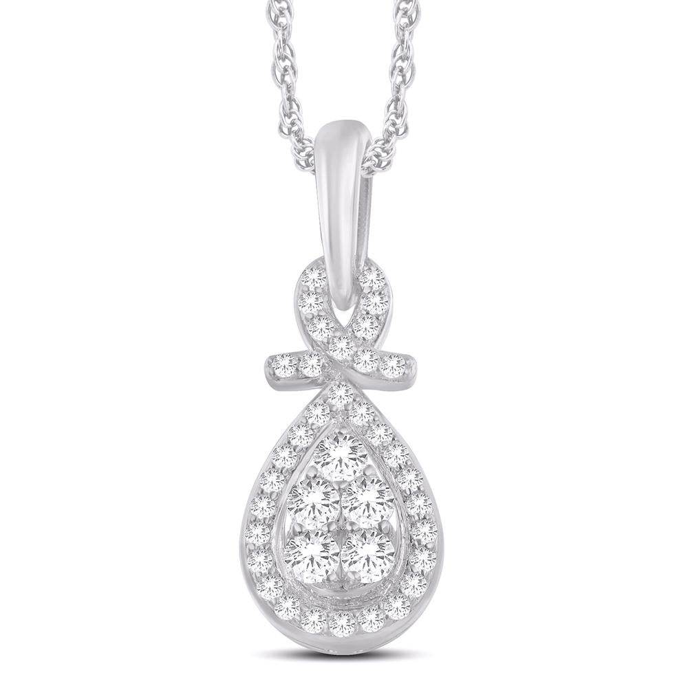 10 Karat White Gold 0.22 Carat Diamonds Fashion Pendant-0826861-WG - Norma's Jewelry