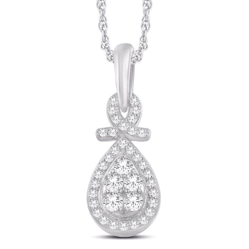 10 Karat White Gold 0.22 Carat Diamonds Fashion Pendant-0826861-WG - Norma's Jewelry