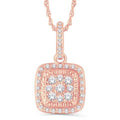 10 Karat All Rose Gold 0.25 Carat Diamonds Cushion Pendant-0826973-ALR - Norma's Jewelry
