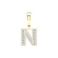 10 Karat Yellow Gold 0.52 Carat Diamonds Initial (N) Pendant-0827395-YG - Norma's Jewelry