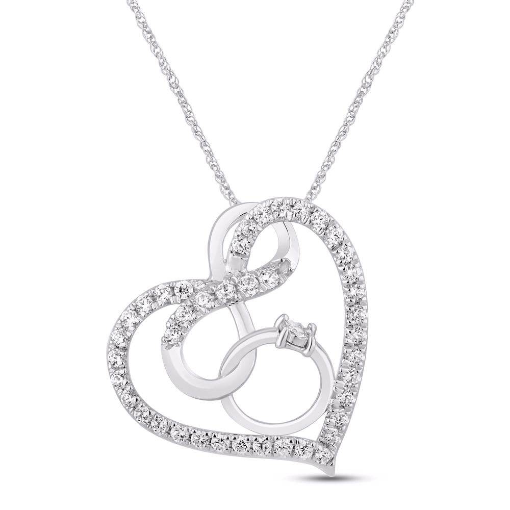 10 Karat White Gold 0.25 Carat Diamonds Fashion Pendant-0829294-WG - Norma's Jewelry