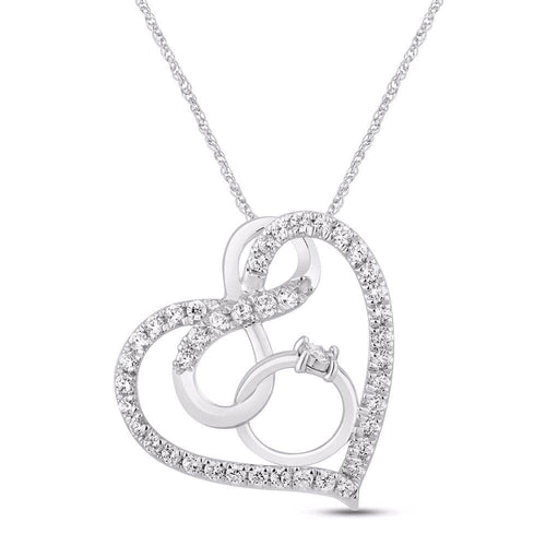 10 Karat White Gold 0.25 Carat Diamonds Fashion Pendant-0829294-WG - Norma's Jewelry