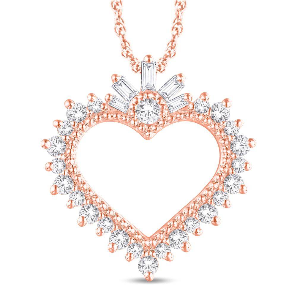 10 Karat All Rose Gold 0.31 Carat Diamonds Heart Pendant-1026127-ALR - Norma's Jewelry