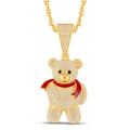 10 Karat All Yellow Gold 1.08 Carat Diamonds Teddy Bear HipHop Pendant-1026319-ALY