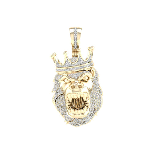 10 Karat Yellow Gold 0.75 Carat Diamonds King Kong HipHop Pendant-1027009-YG - Norma's Jewelry