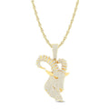 10 Karat Yellow Gold 3.75 Carat Diamonds Goat HipHop Pendant-1029617-YG - Norma's Jewelry