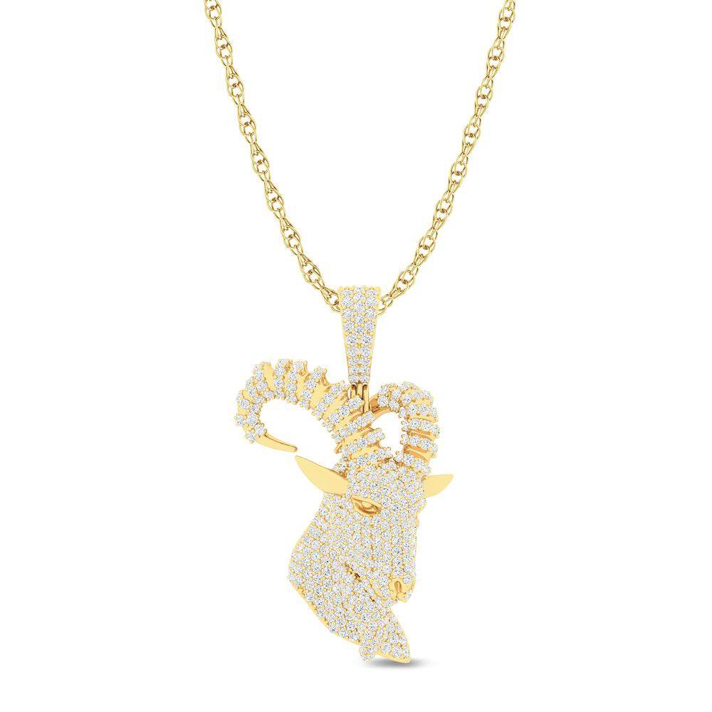 10 Karat Yellow Gold 3.75 Carat Diamonds Goat HipHop Pendant-1029617-YG - Norma's Jewelry