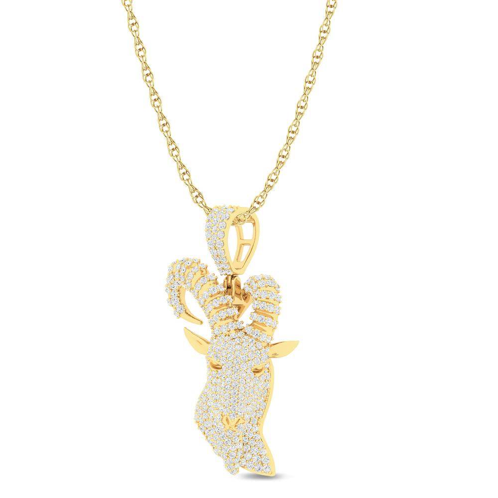 10 Karat Yellow Gold 3.75 Carat Diamonds Goat HipHop Pendant-1029617-YG - Norma's Jewelry
