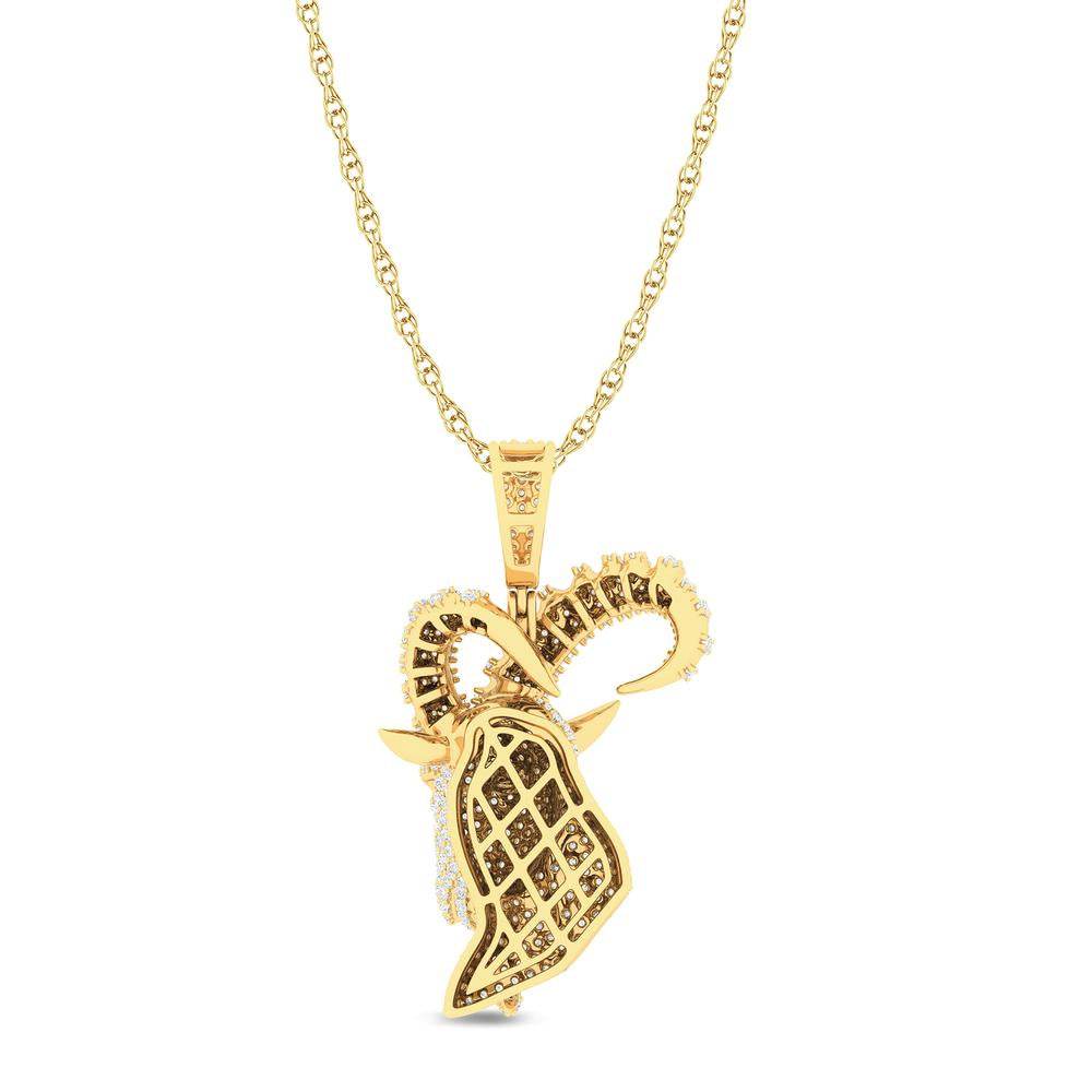 10 Karat Yellow Gold 3.75 Carat Diamonds Goat HipHop Pendant-1029617-YG - Norma's Jewelry