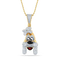10 Karat Two-Tone (Yellow and White) Gold 0.65 Carat Diamonds Goofy HipHop Pendant-1050062-YW - Norma's Jewelry