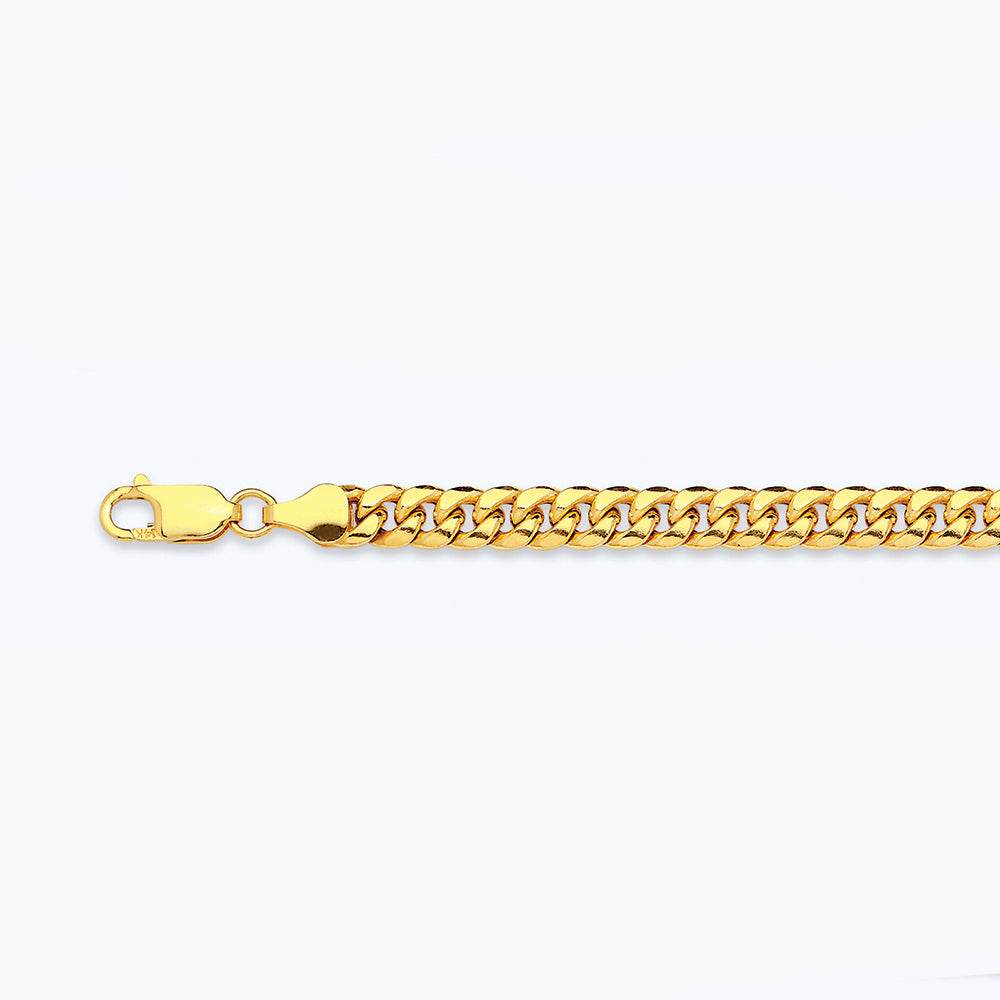 14K 4.5MM YELLOW GOLD HOLLOW MIAMI CUBAN 16" CHAIN NECKLACE (AVAILABLE IN LENGTHS 7" - 30")