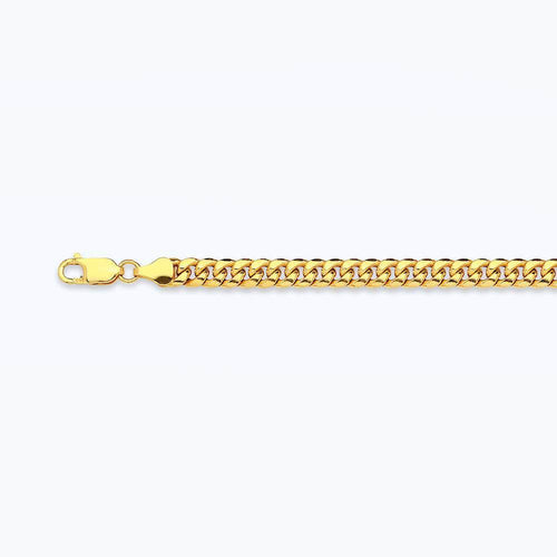 10K 3.75MM YELLOW GOLD HOLLOW MIAMI CUBAN 16" CHAIN NECKLACE (AVAILABLE IN LENGTHS 7" - 30")