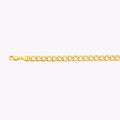 10K 7.5MM YELLOW GOLD HOLLOW CURB 7" CHAIN BRACELET (AVAILABLE IN LENGTHS 7" - 30")