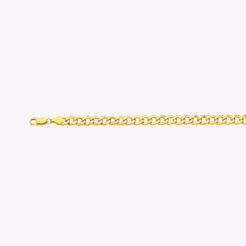 14K 6.5MM YELLOW GOLD HOLLOW CURB 28" CHAIN NECKLACE (AVAILABLE IN LENGTHS 7" - 30")
