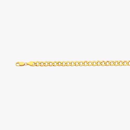 10K 6.5MM YELLOW GOLD HOLLOW CURB 24" CHAIN NECKLACE (AVAILABLE IN LENGTHS 7" - 30")