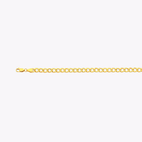 10K 5.5MM YELLOW GOLD HOLLOW CURB 30" CHAIN NECKLACE (AVAILABLE IN LENGTHS 7" - 30")
