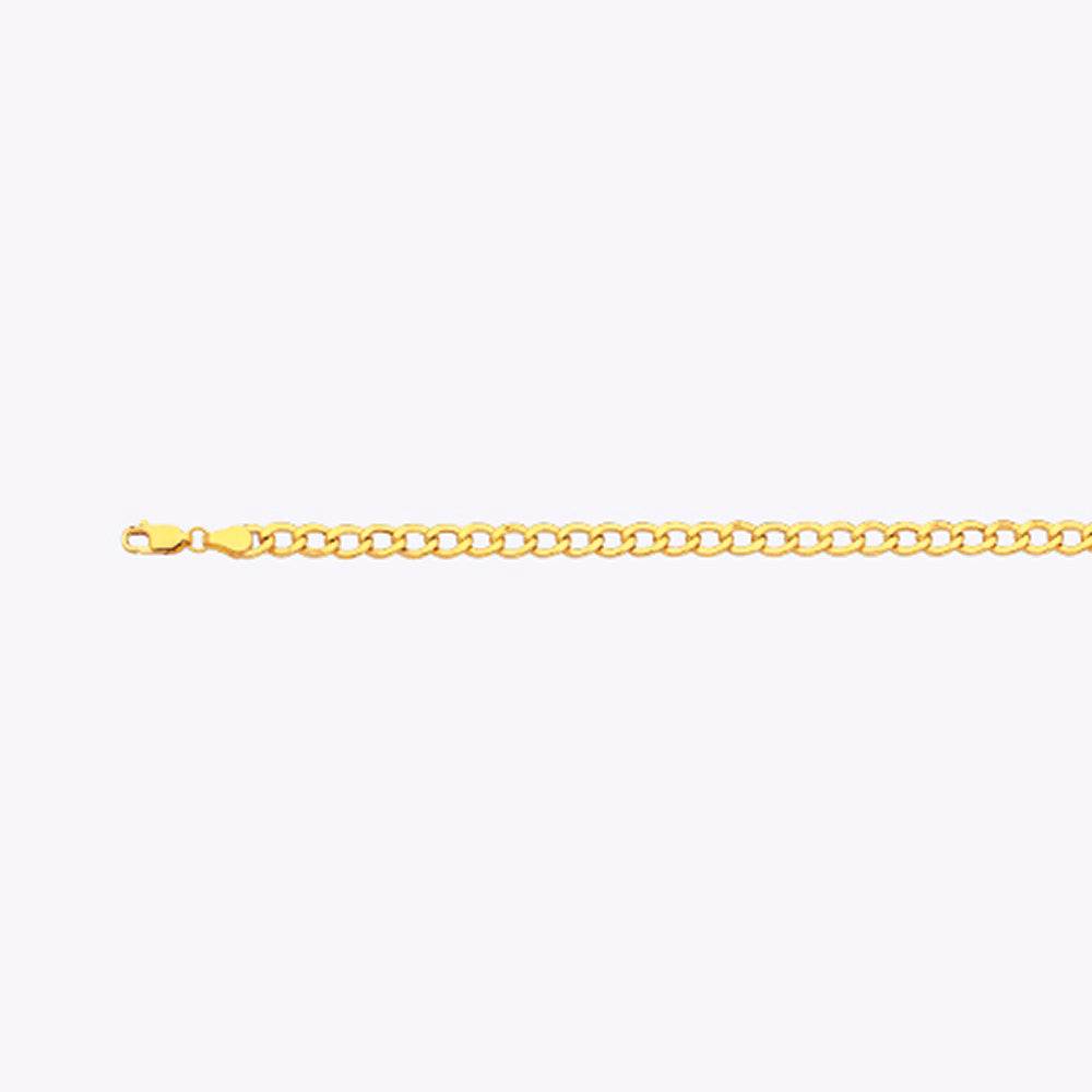 10K 5.5MM YELLOW GOLD HOLLOW CURB 8.5" CHAIN BRACELET (AVAILABLE IN LENGTHS 7" - 30")