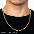 10K 4.5MM YELLOW GOLD HOLLOW CURB 18" CHAIN NECKLACE (AVAILABLE IN LENGTHS 7" - 30")