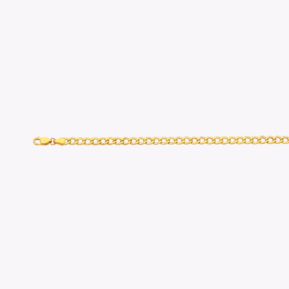 10K 4.5MM YELLOW GOLD HOLLOW CURB 9" CHAIN BRACELET (AVAILABLE IN LENGTHS 7" - 30")