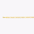 10K 5MM YELLOW GOLD HOLLOW FIGARO 8" CHAIN BRACELET (AVAILABLE IN LENGTHS 7" - 30")