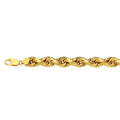 10K 8MM YELLOW GOLD DC HOLLOW ROPE 8.5" CHAIN BRACELET (AVAILABLE IN LENGTHS 7" - 30")