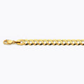 10K 9.5MM YELLOW GOLD SOLID CURB 9" CHAIN BRACELET (AVAILABLE IN LENGTHS 7" - 30")