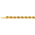 14K 6MM YELLOW GOLD DC HOLLOW ROPE 7.5" CHAIN BRACELET (AVAILABLE IN LENGTHS 7" - 30")