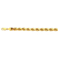 10K 5MM YELLOW GOLD DC HOLLOW ROPE 7.5" CHAIN BRACELET (AVAILABLE IN LENGTHS 7" - 30")