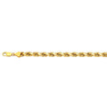 14K 4MM YELLOW GOLD DC HOLLOW ROPE 8.5" CHAIN BRACELET (AVAILABLE IN LENGTHS 7" - 30")