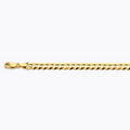 14K 7MM YELLOW GOLD SOLID CURB 7" CHAIN BRACELET (AVAILABLE IN LENGTHS 7" - 30")