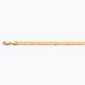 10K 5.5MM YELLOW GOLD SOLID CURB 9" CHAIN BRACELET (AVAILABLE IN LENGTHS 7" - 30")